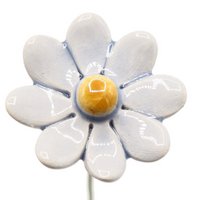 Madeliefje bloem keramiek klein licht blauw 3,5 cm