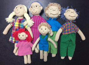 Kaukasische Familienstoffpuppen