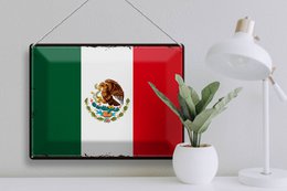 Tin Sign Flag Mexico 40x30cm Retro Flag of Mexico