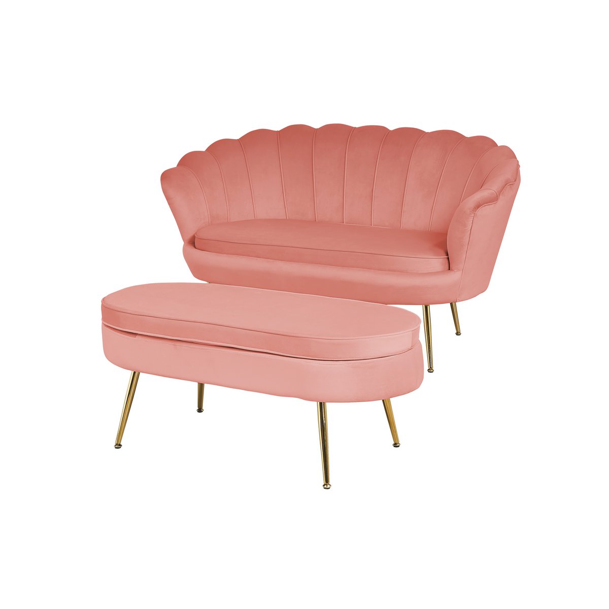 Divano A Conchiglia Rosa Divano Conchiglia In Velluto Rosa