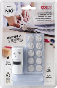 SELF-INKING STAMP * 10 DESIGNS INTERCHANGEABLES LITTLE NIO HAND MADE