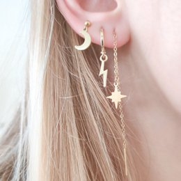 STUD EARRINGS CHARM MOON