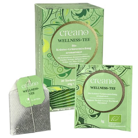 Pack of 20 organic tea bags wellness tea *²