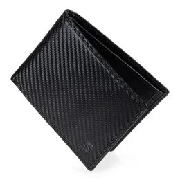 Sleek carbon fiber wallet with multiple card slots and a compact design, perfect for everyday use.