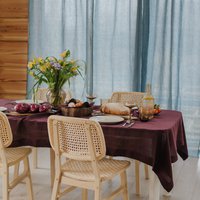 Deep Purple linen tablecloth
