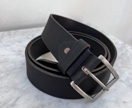 Lundholm leather belt men's leather cognac brown black - 115 cm - adjustable to size - Scandinavian design - gift for man men's gifts tip father's day gift father's day gift