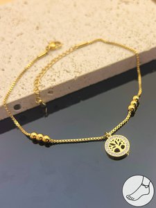 Butterfly and flower steel ankle chain Copy