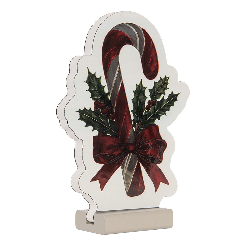 Kerst Infinity Spiegel Lamp Zuurstok 15x5x21 cm Rood Kunststof