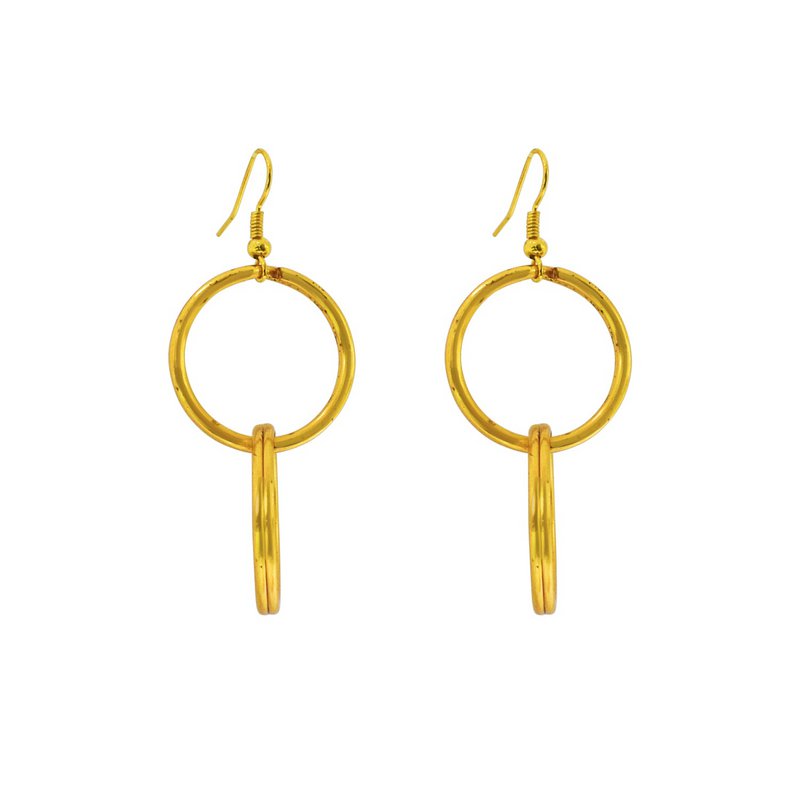 Minimalistiske Double Loop øreringe, moderne geometriske smykker | af lovedbynlanla