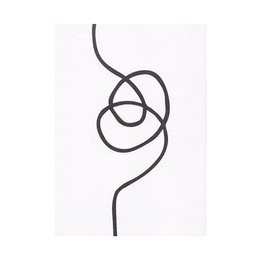 Decorative postcard with monochrome black line art design.