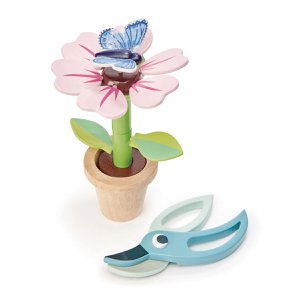 Set Flowerpot With Flower-Butterfly