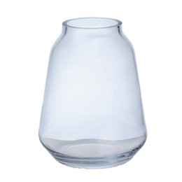  Tall, cylindrical glass vase with a wide opening.