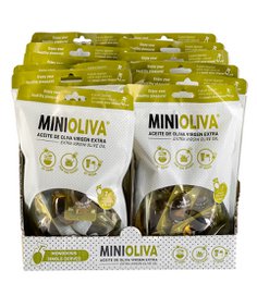 Extra virgin olive oil in single-serve packets, ideal for on-the-go use. Packaged in a resealable pouch.