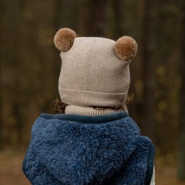 Dzianinowa czapka dziecięca z merynosów i kaszmiru