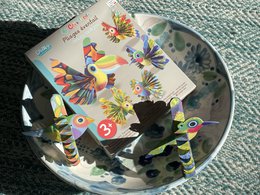 Easy creation, Folding fans "Exotic birds"