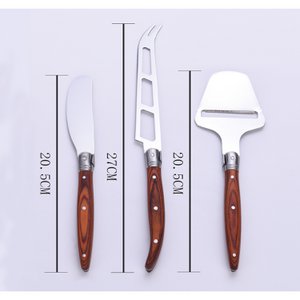 LAGUIOLE HERITAGE Set van 3 messen: voor boter en kaas - Houten kist