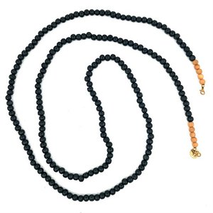 Luna-Leena phone cord black wood - natural wooden beads - L140cm - handmade in Nepal