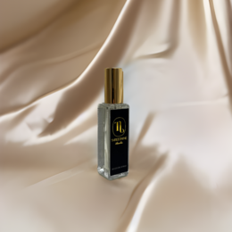  Black and gold travel room spray bottle, luxury fragrance spray with elegant minimalist design and metallic accents.