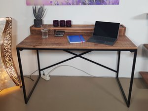 Bureau computer tabel 120x88x55cm Liverpool metalen frame zwart