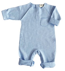 Baby playsuit sweat fabric light blue