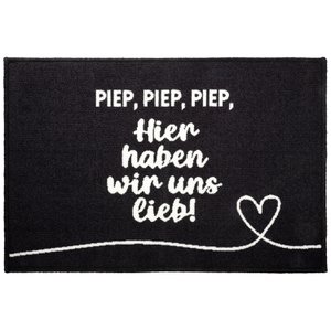 Voetmat rechthoekige piep, piep, piep zwart H. 50 cm, ve 4