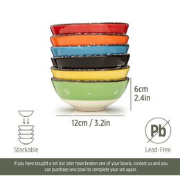Set di ciotole decorative in ceramica da 2/4- 12 cm fatte a mano
