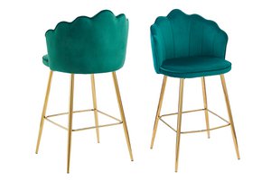 Set van 2 Shell Design Velvet Barkrukken Groen