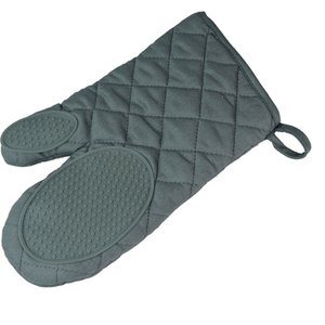Oven glove with silicone grip gray