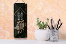 Blechschild Spruch 27x10 cm Nach mir die GINFLUT Deko Schild