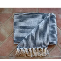 100% Luksuriøse Stripes ZigZag bomuldstæppe lavet i Portugal