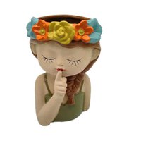 Pottery vase girl with flower wreath