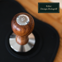 Tamper mit edlen Holzgriff - Espresso Stempel für den Barista inkl. Matte