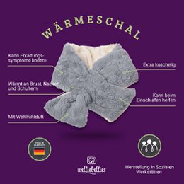  Plush warming scarf with organic millet filling and relaxing health herbs. Soft, cozy, and designed for warmth and comfort.