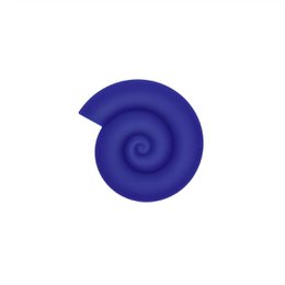  A round, spiral-shaped trivet in a deep blue color. The trivet has a nautilus shell-inspired design, making it a stylish and functional kitchen accessory.