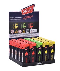 Display mit 50 Feuerzeugen aus Gummi