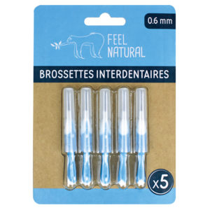 Set of 5 interdental brushes 0.6 mm - Natural feel