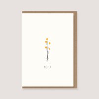Folded card with envelope - "Bouquet - Merci"