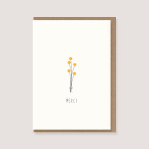 Gevouwen kaart met envelop - "Bouquet - Merci"
