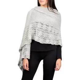 ILARY - Stole with perforated edges in mohair wool