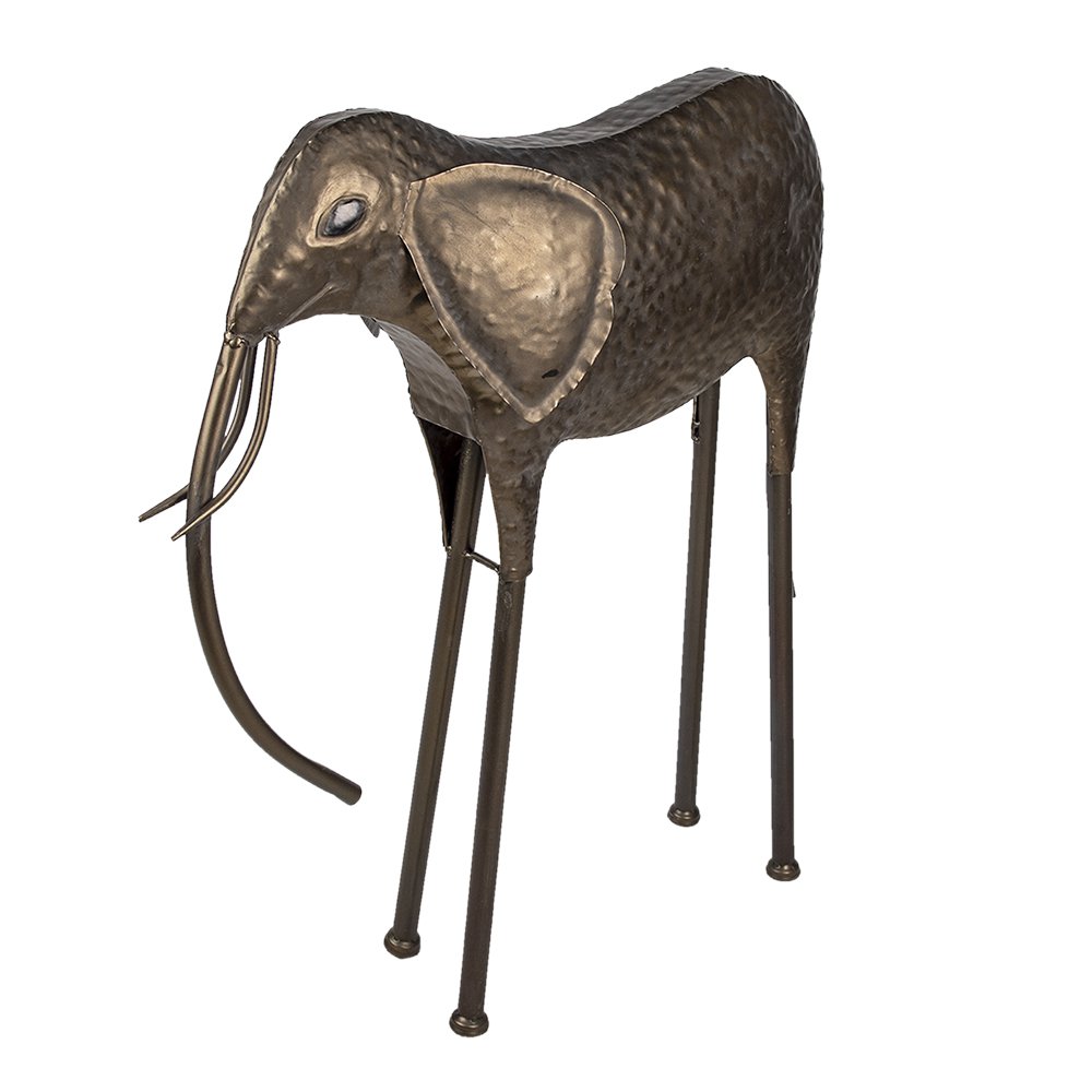 Beeld Olifant 86 cm Koperkleurig Metaal Olifant Decoratie