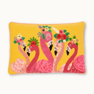 Kussenhoes flamingo geel