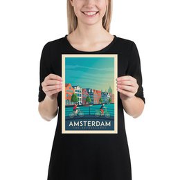 Vintage Amsterdam Poster | Premium poster City Amsterdam Netherlands