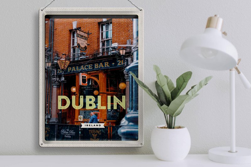 Tin Sign Travel 30x40cm Dublin Ireland Palace Bar Travel Destination