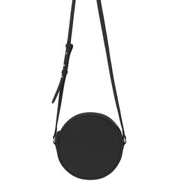  A round, minimalist shoulder bag in a variety of neutral colors including nude, blush, canarino, waterfall, graphit, marine, and schwarz. The bag features a simple, circular design with an adjustable strap for comfortable wear.