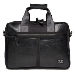 Black laptop bag with elegant eagle design, made of durable materials, suitable for carrying laptops and other accessories.