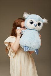 Blødt legetøj, fluffies - Fluffy den blå ugle (23 cm)