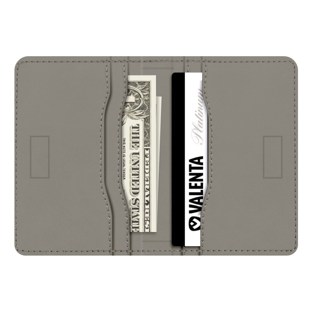 Porta carte di credito con chiusura a scatto in pelle grigia Commercio  all'ingrosso in linea