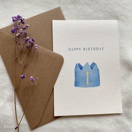 Greeting card - blue crown