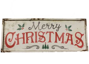 Wandplaat Merry Christmas metaal 