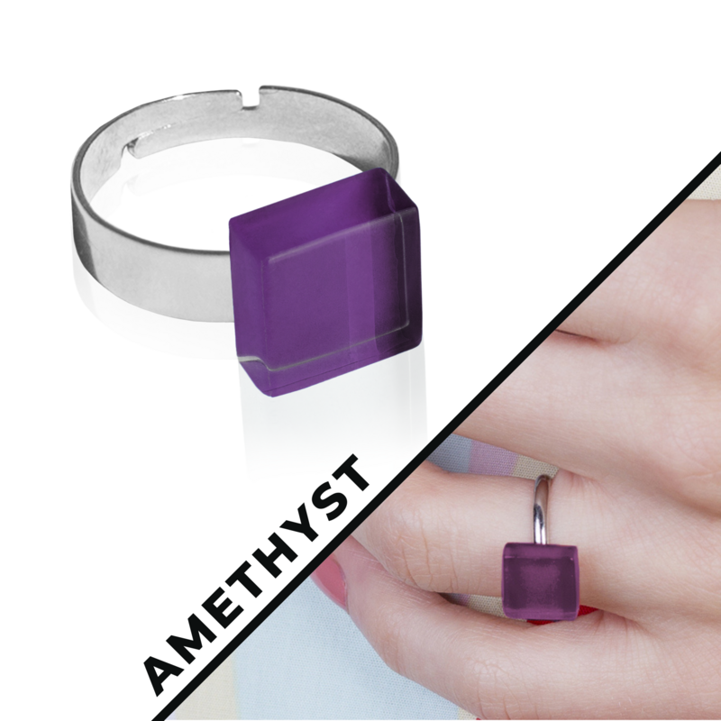 Minimalistisk ring med sten • 10 mm • justerbar i størrelse / individuel / bæredygtig